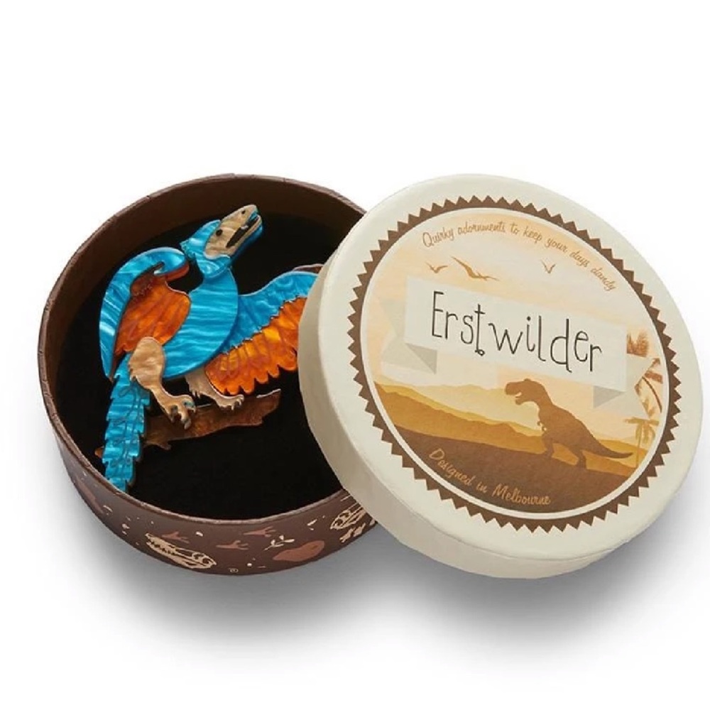 ERSTWILDER RYXY BUSINESS BROOCH Dinosaur Pinup